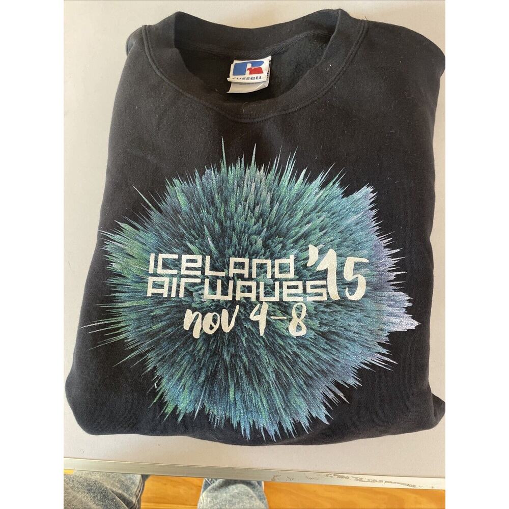 Iceland Airwaves ‘15 Music Festival Men’s XL Black Crewneck Heavy Sweatshirt